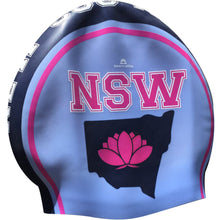 NEW SOUTH WALES BLUE & PINK Seamless Silicone Swim Cap